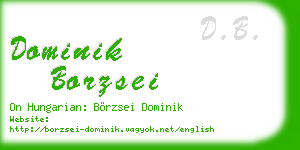 dominik borzsei business card